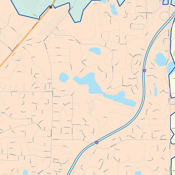 Color Cast Zip Code Style Wall Map of Eagan, MN