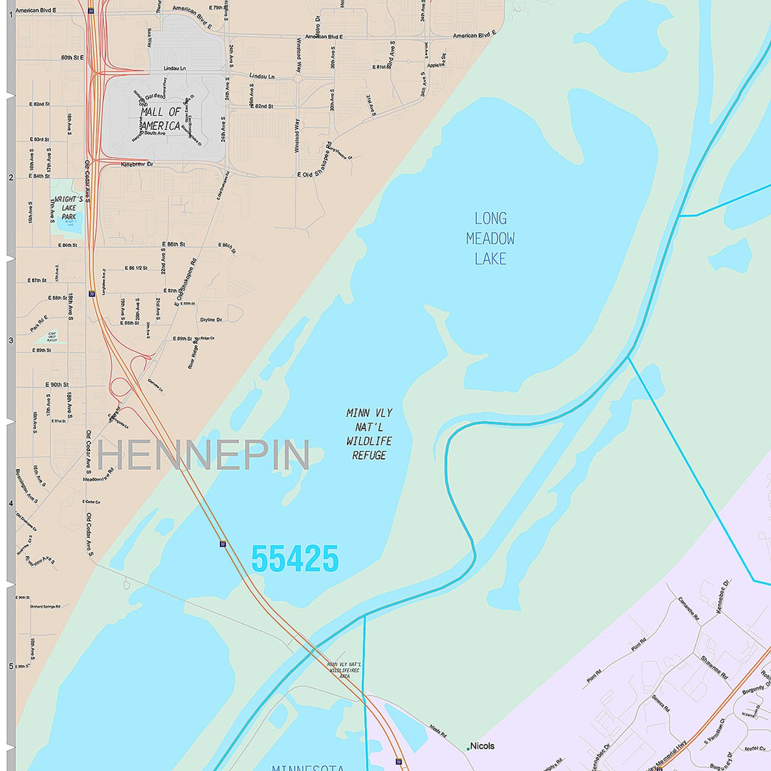 Premium Style Wall Map of Eagan, MN