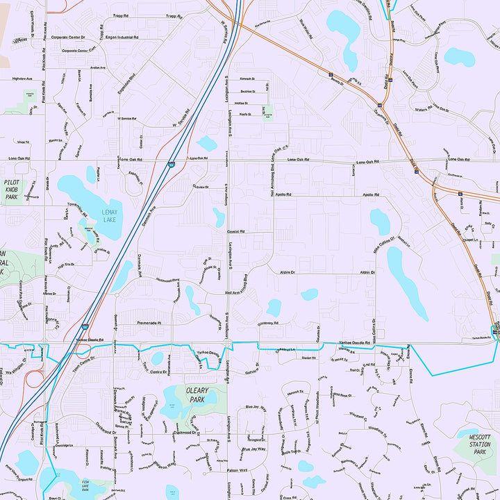 Premium Style Wall Map of Eagan, MN