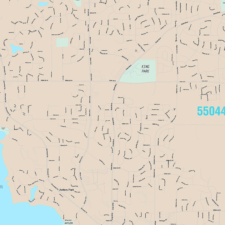 Premium Style Wall Map of Lakeville, MN