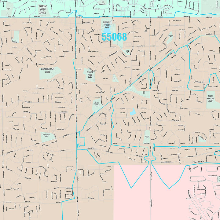 Premium Style Wall Map of Lakeville, MN