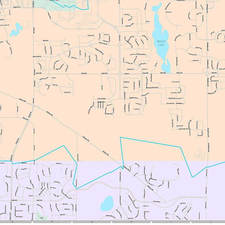 Premium Style Wall Map of Woodbury, MN