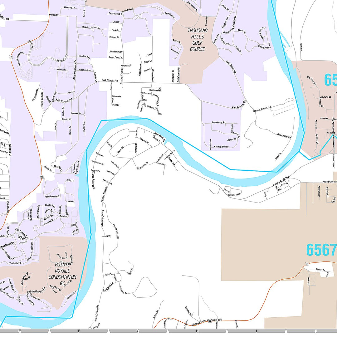 Premium Style Wall Map of Branson, MO