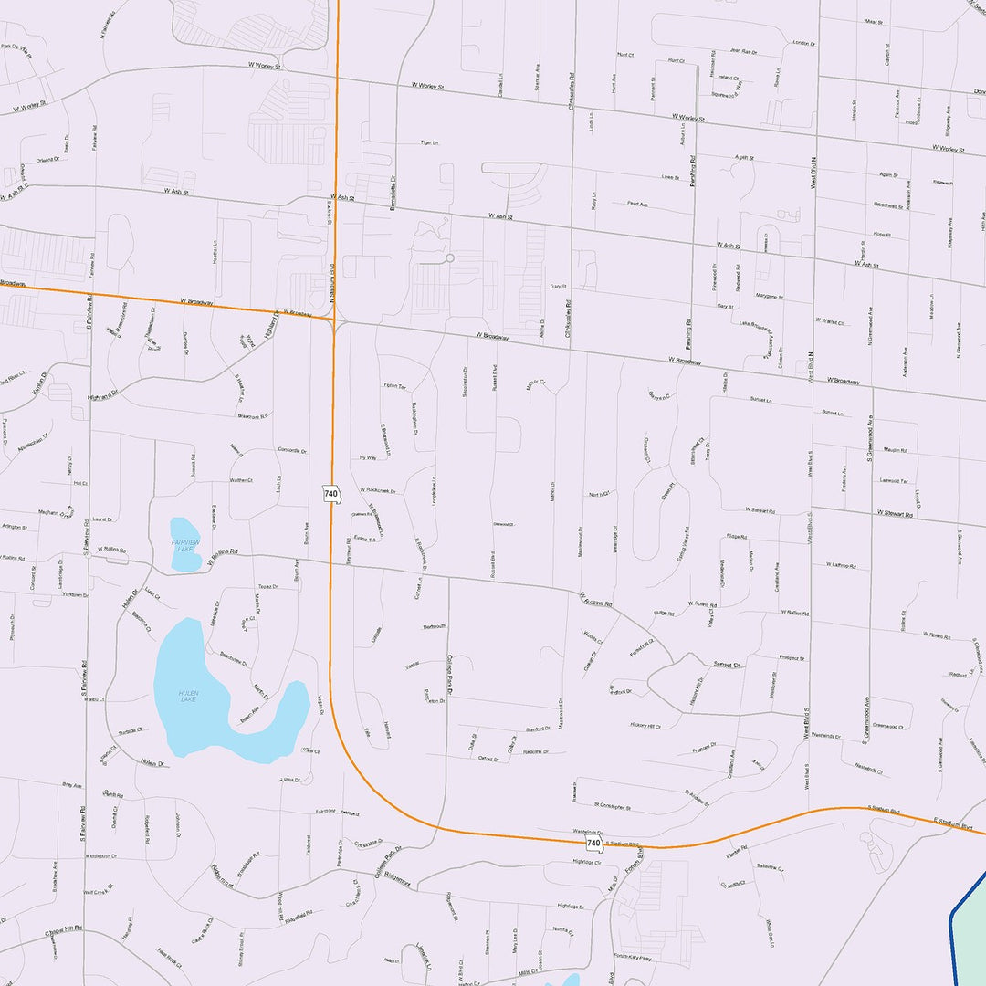 Color Cast Zip Code Style Wall Map of Columbia, MO