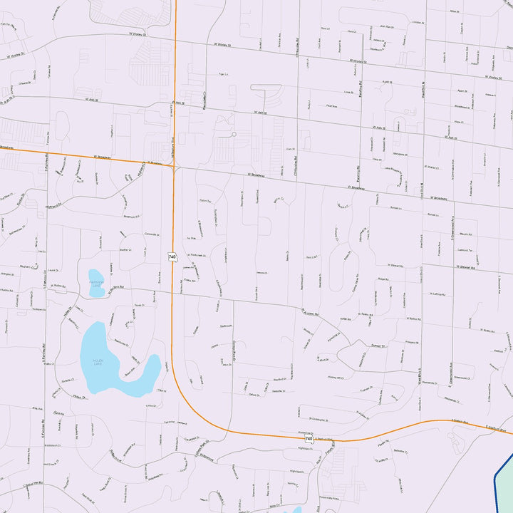 Color Cast Zip Code Style Wall Map of Columbia, MO