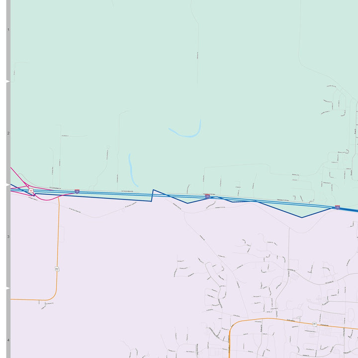 Color Cast Zip Code Style Wall Map of Columbia, MO