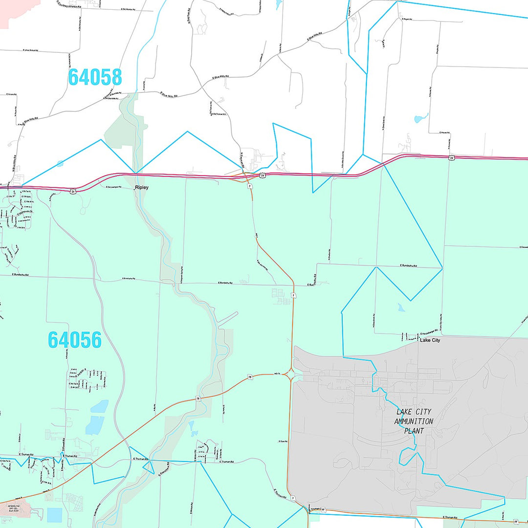 Premium Style Wall Map of Independence, MO