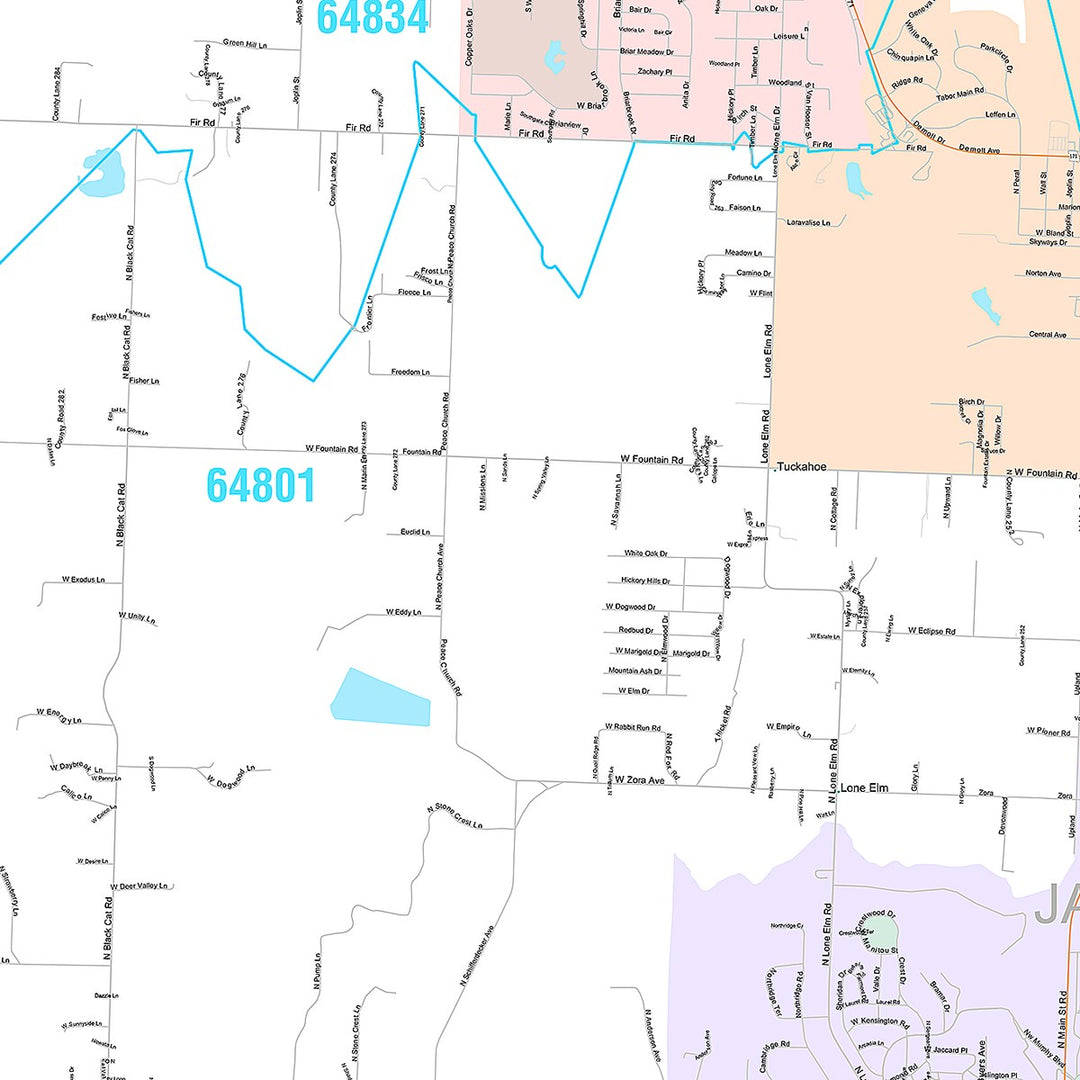 Premium Style Wall Map of Joplin, MO