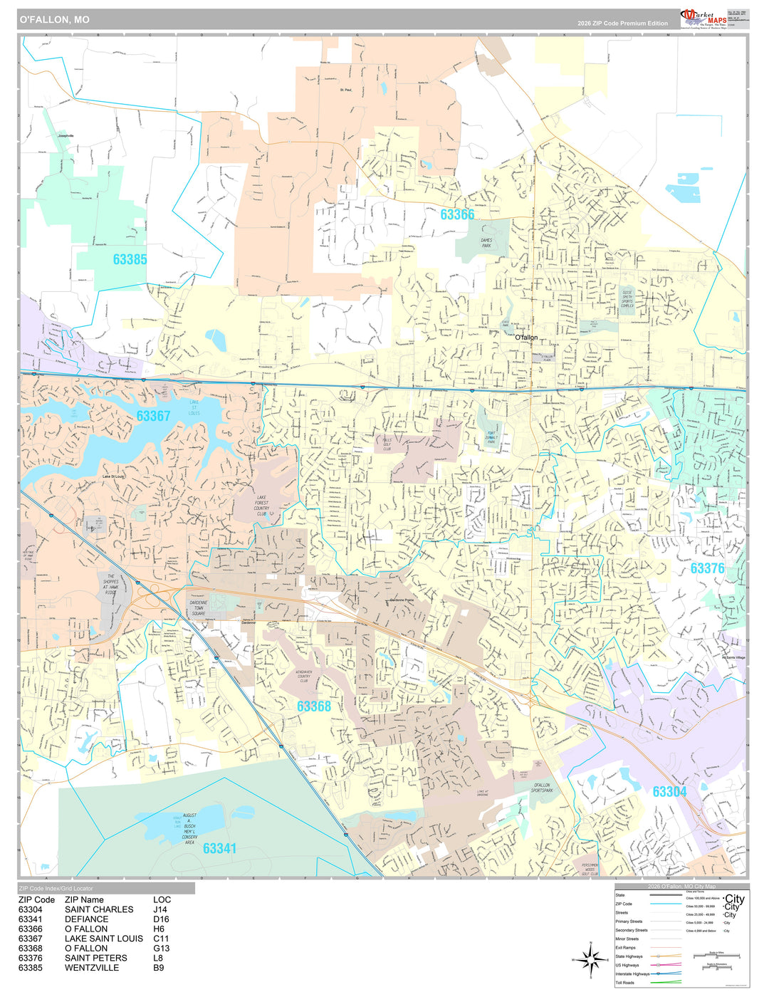 Premium Style Wall Map of O&