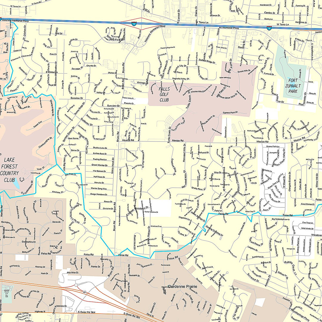 Premium Style Wall Map of O&