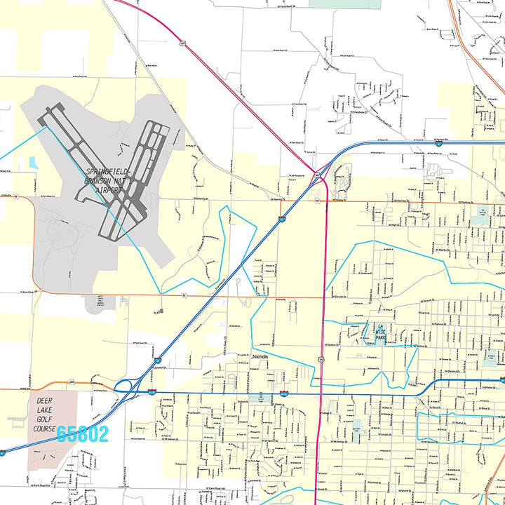 Premium Style Wall Map of Springfield, MO