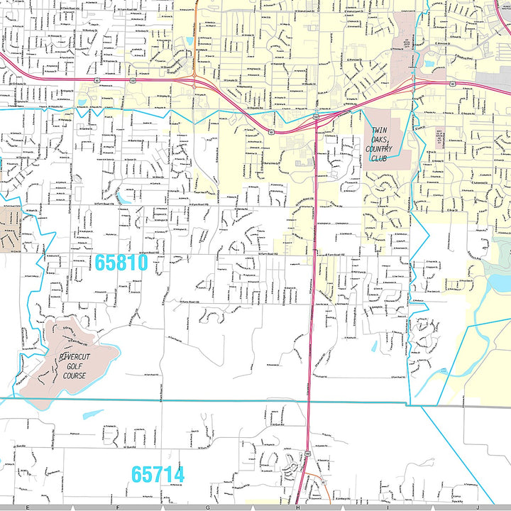 Premium Style Wall Map of Springfield, MO