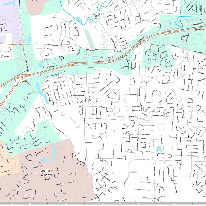Premium Style Wall Map of St. Peters, MO