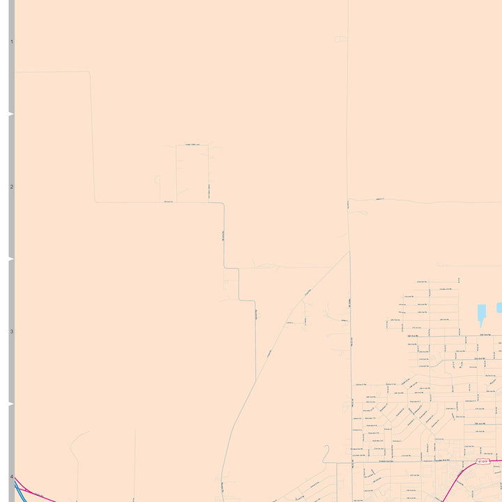 Color Cast Zip Code Style Wall Map of Great Falls, MT