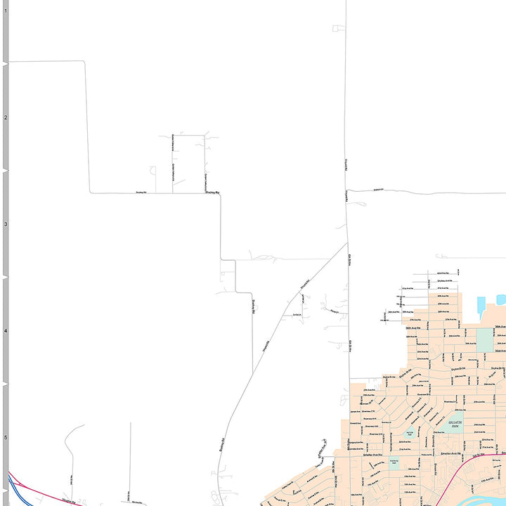 Premium Style Wall Map of Great Falls, MT