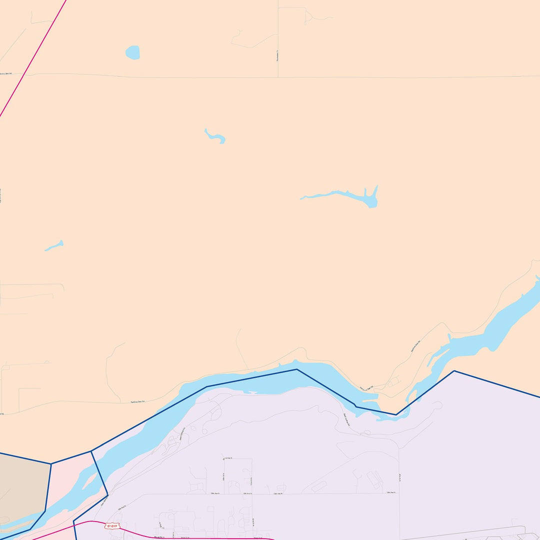 Color Cast Zip Code Style Wall Map of Great Falls, MT
