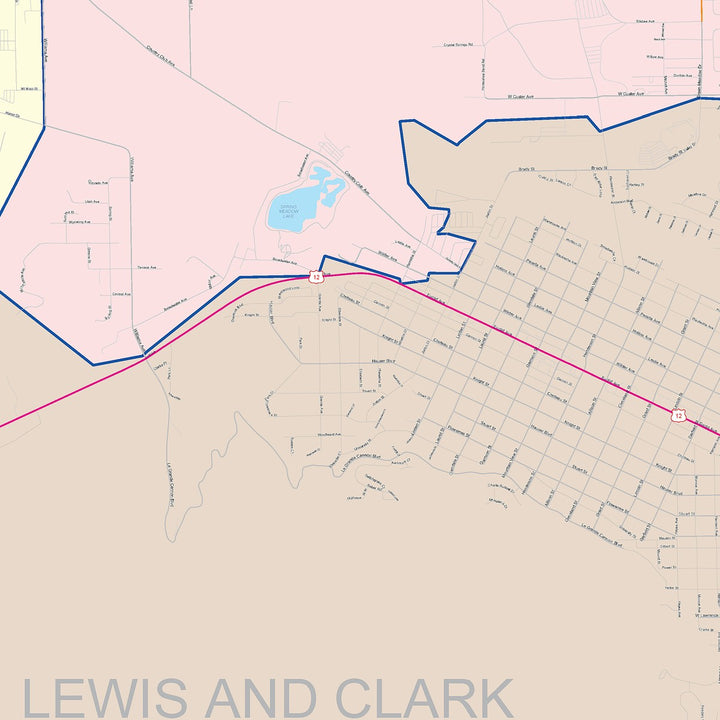 Color Cast Zip Code Style Wall Map of Helena, MT