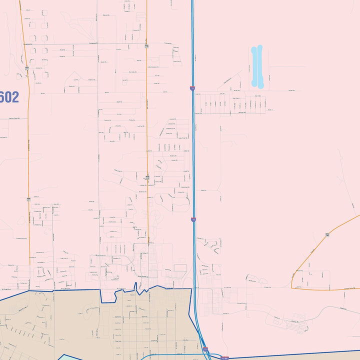 Color Cast Zip Code Style Wall Map of Helena, MT