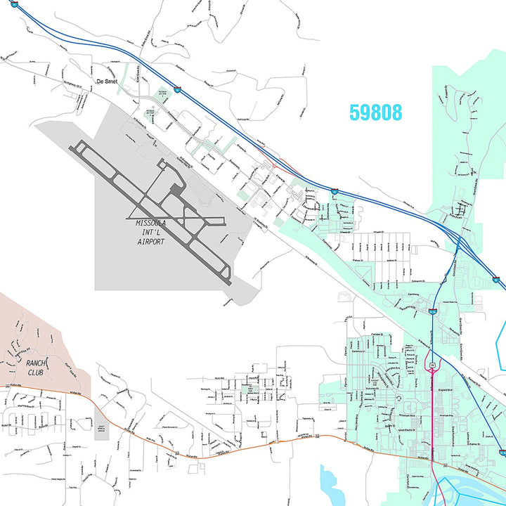 Premium Style Wall Map of Missoula, MT