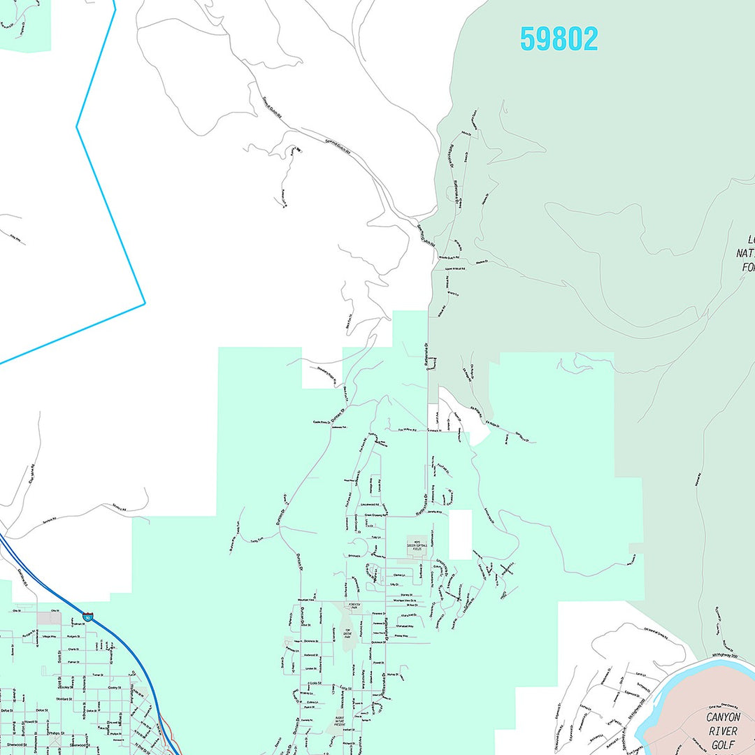 Premium Style Wall Map of Missoula, MT