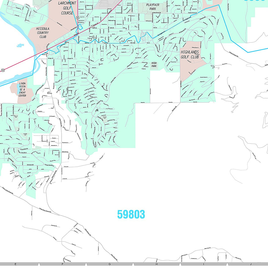 Premium Style Wall Map of Missoula, MT