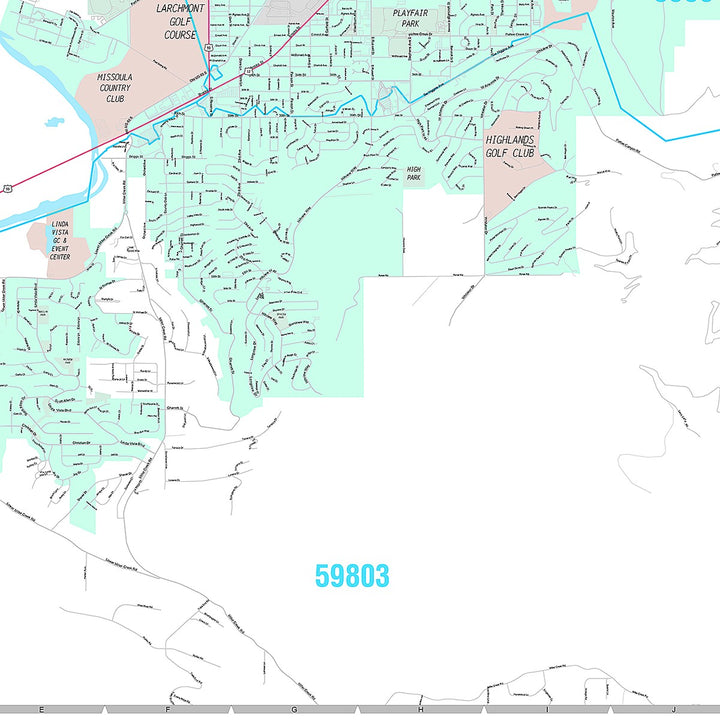 Premium Style Wall Map of Missoula, MT
