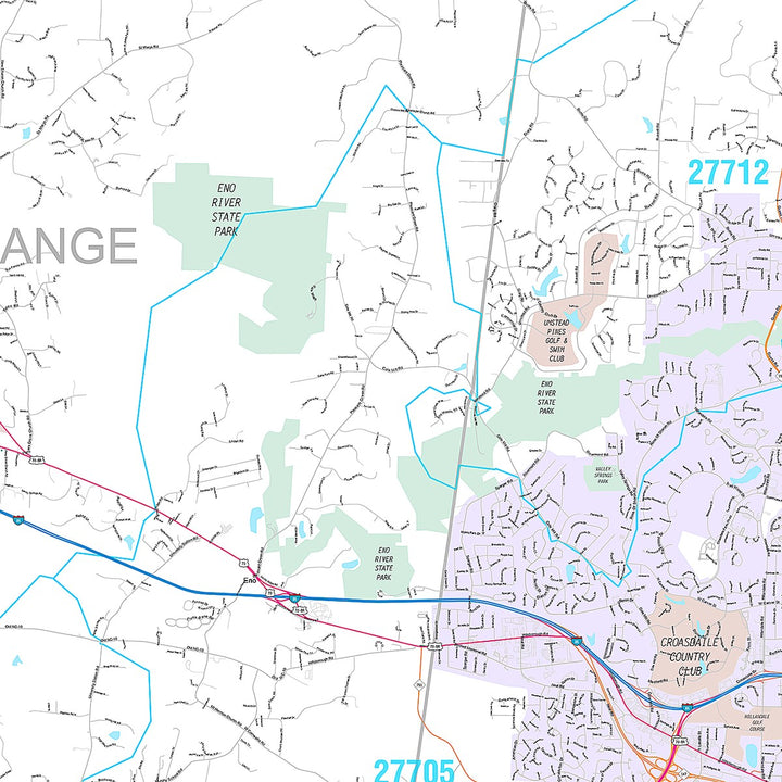 Premium Style Wall Map of Durham NC
