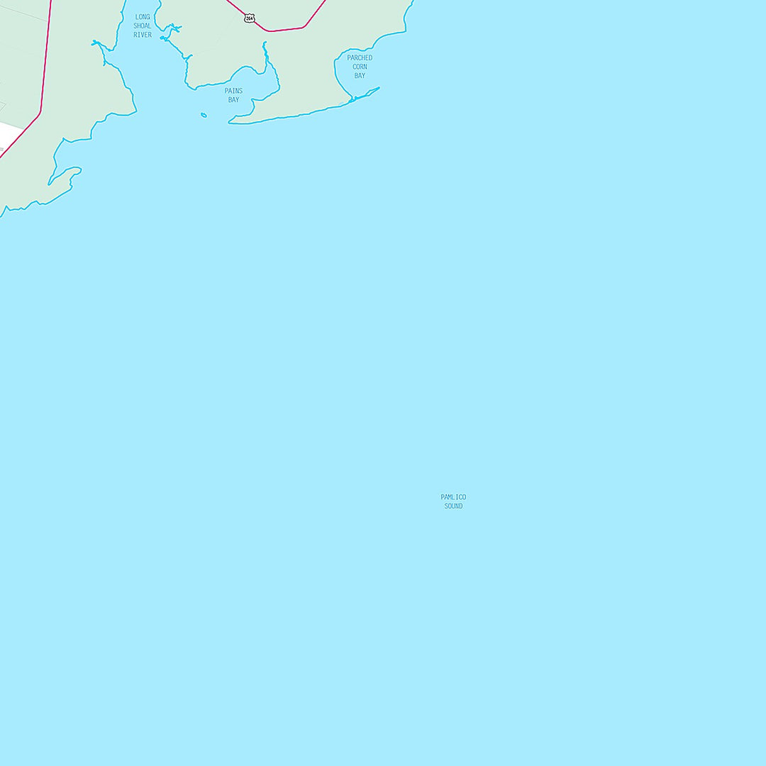 Premium Style Wall Map of Outer Banks, NC