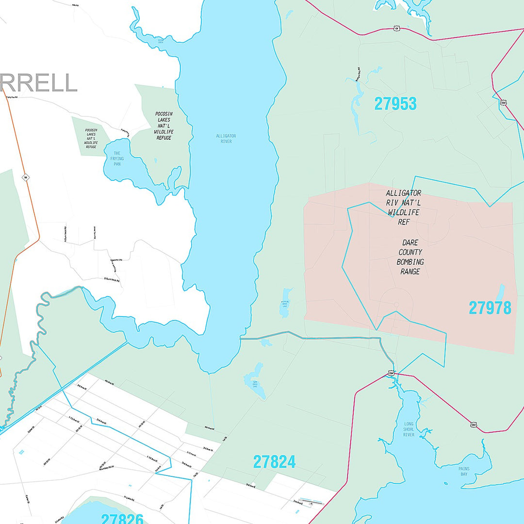 Premium Style Wall Map of Outer Banks, NC