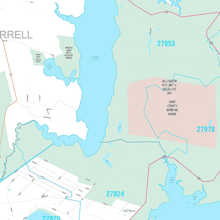 Premium Style Wall Map of Outer Banks, NC