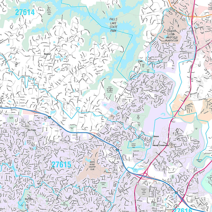 Premium Style Wall Map of Raleigh NC