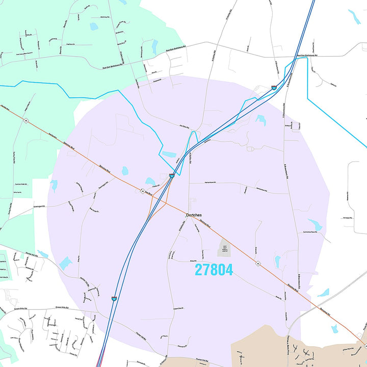 Premium Style Wall Map of Rocky Mount, NC