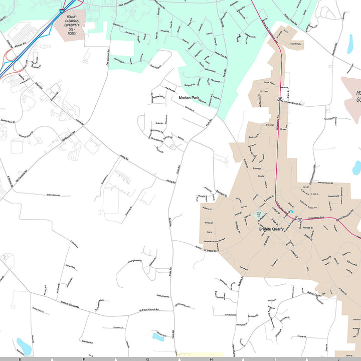 Premium Style Wall Map of Salisbury, NC