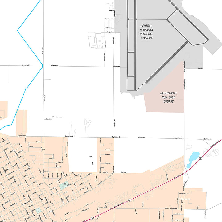 Premium Style Wall Map of Grand Island, NE