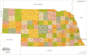 Nebraska Zip Code Map with Counties