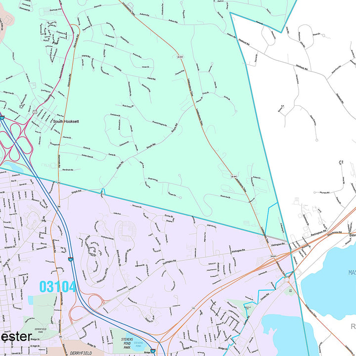Premium Style Wall Map of Manchester, NH