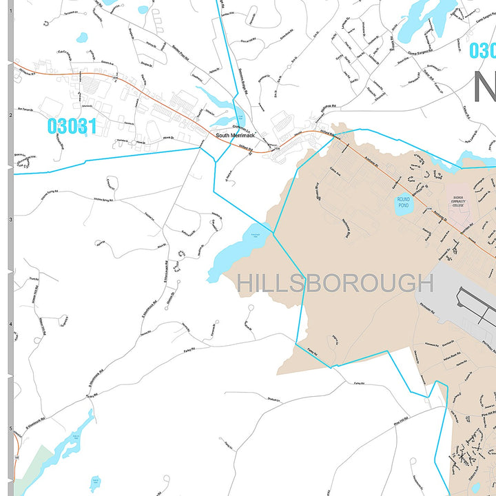 Premium Style Wall Map of Nashua, NH
