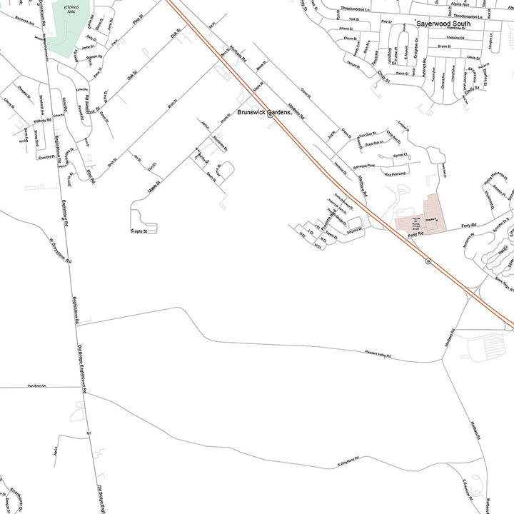 Premium Style Wall Map of Old Bridge, NJ