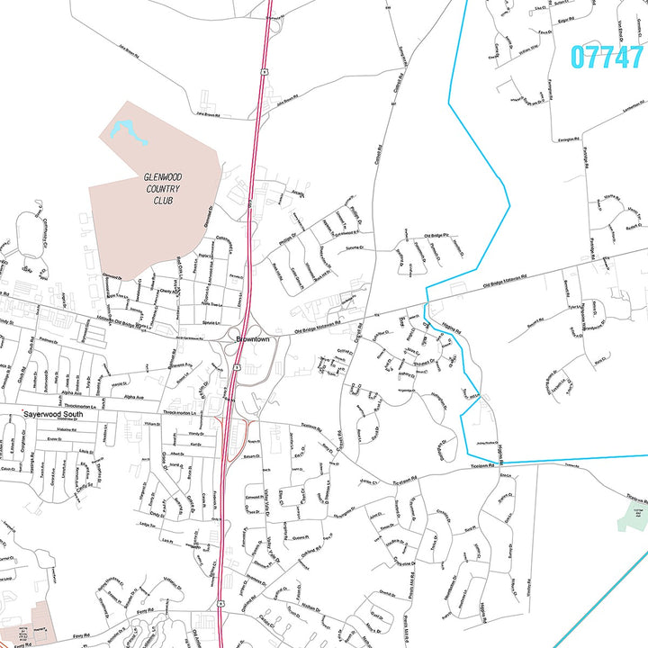 Premium Style Wall Map of Old Bridge, NJ