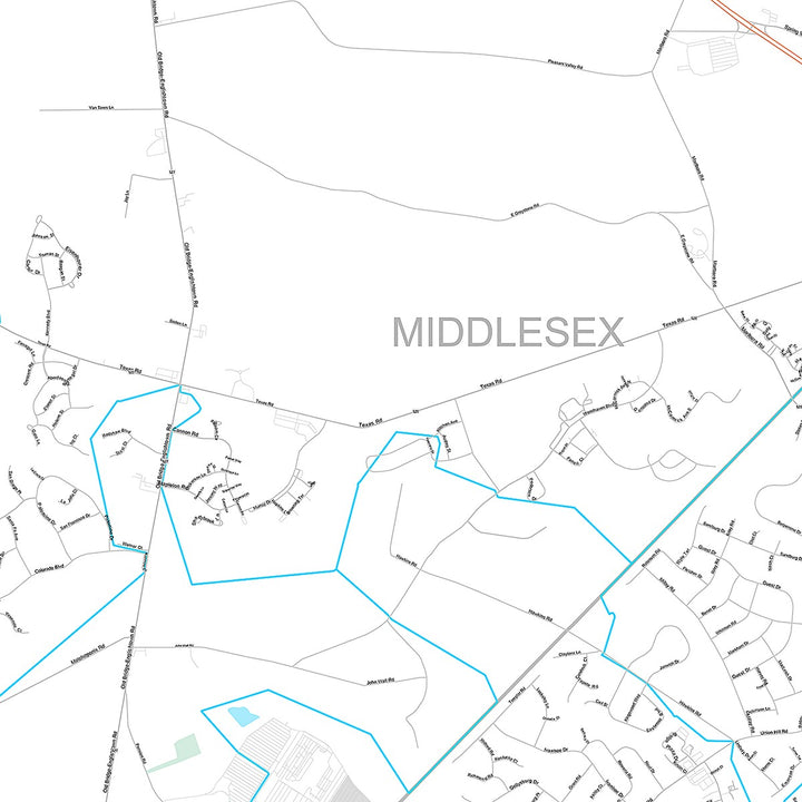 Premium Style Wall Map of Old Bridge, NJ