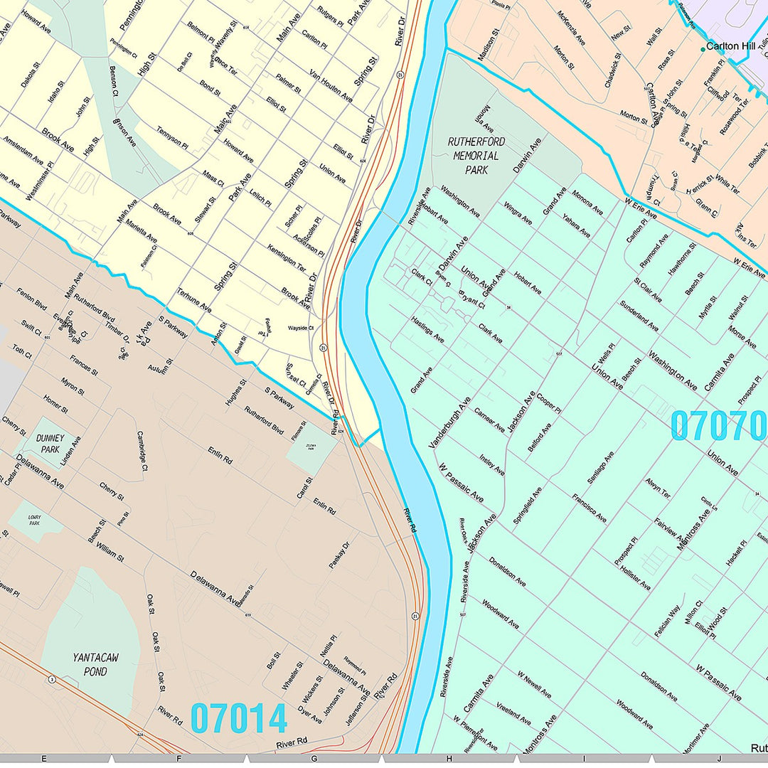 Premium Style Wall Map of Passaic, NJ