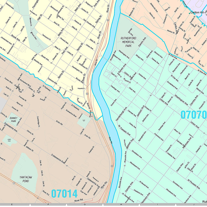 Premium Style Wall Map of Passaic, NJ