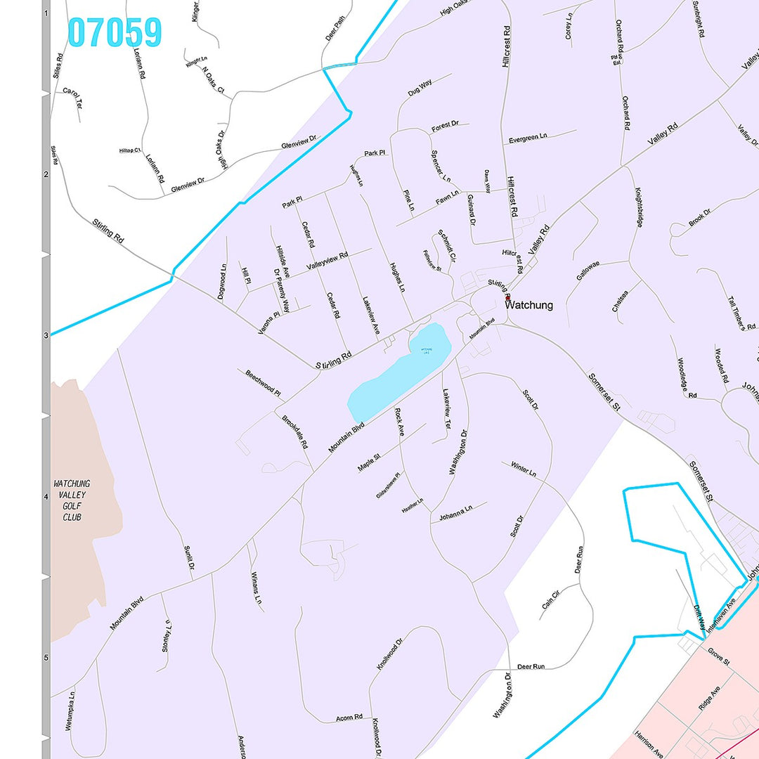 Premium Style Wall Map of Plainfield, NJ