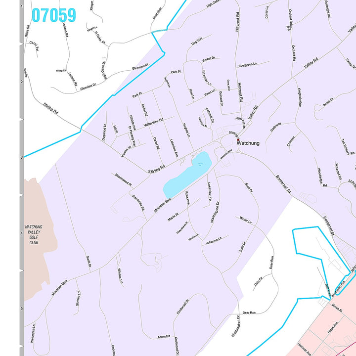 Premium Style Wall Map of Plainfield, NJ