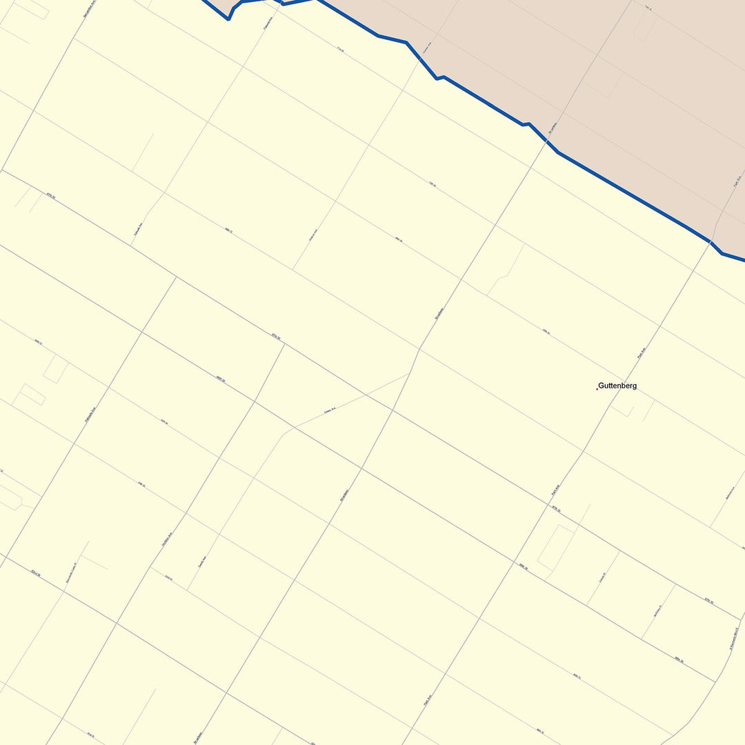 Color Cast Zip Code Style Wall Map of West New York, NJ