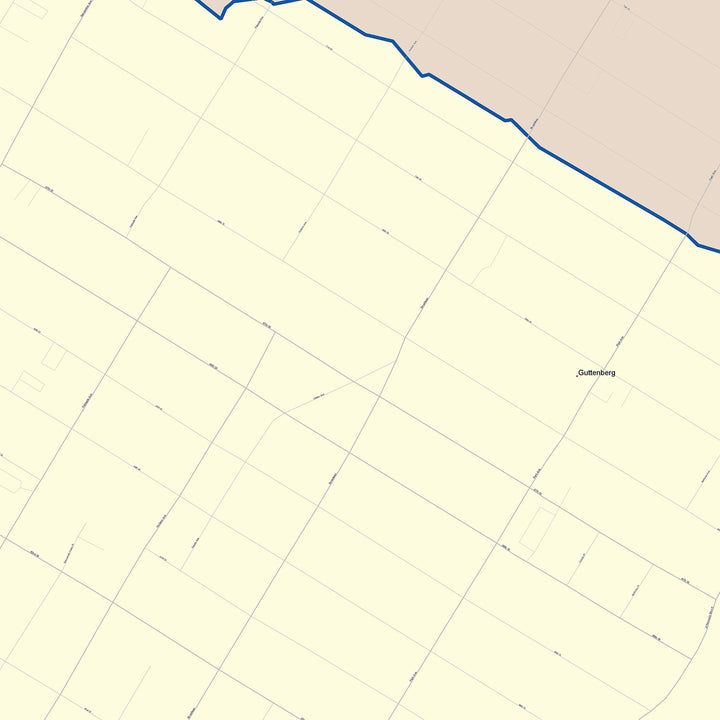 Color Cast Zip Code Style Wall Map of West New York, NJ