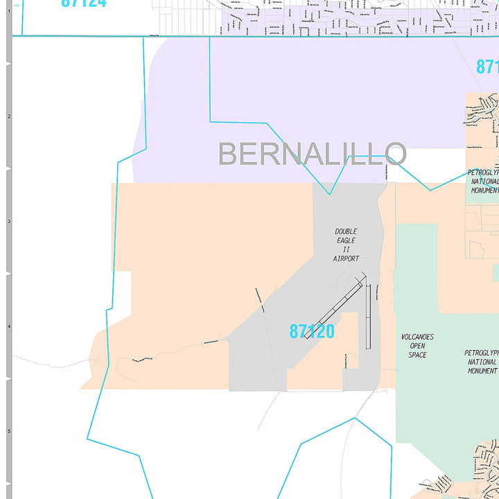 Premium Style Wall Map of Albuquerque NM