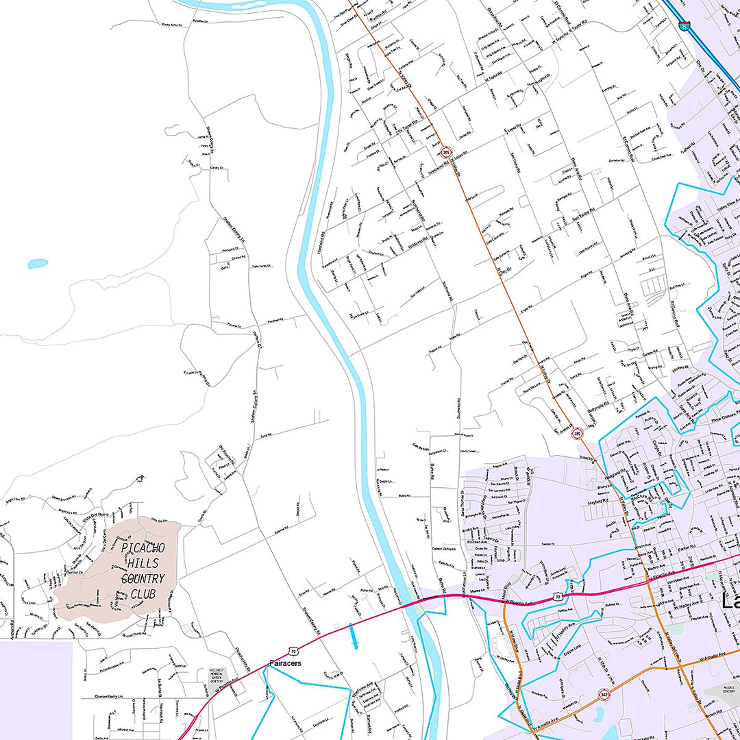 Premium Style Wall Map of Las Cruces, NM