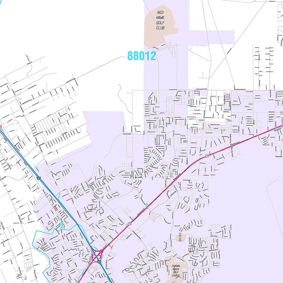 Premium Style Wall Map of Las Cruces, NM