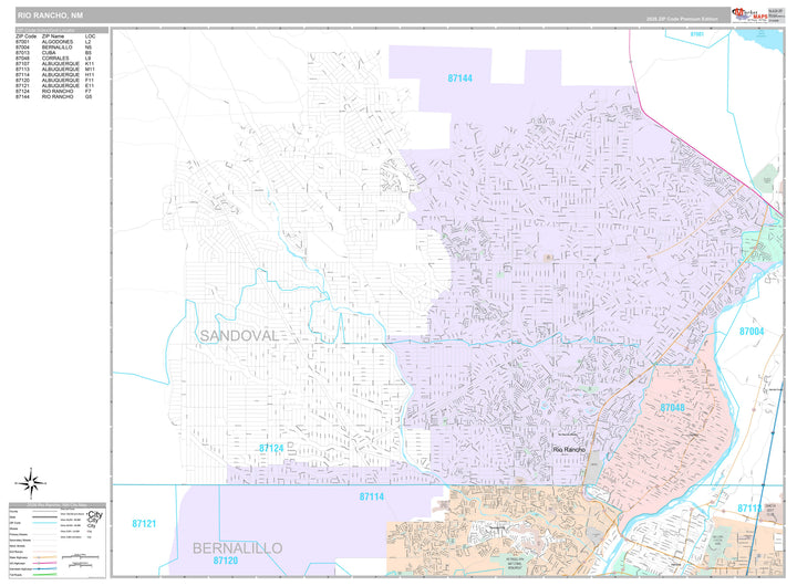 Premium Style Wall Map of Rio Rancho, NM